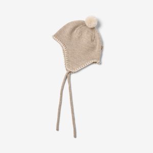 Knit Bonnet Pomma - warm sand melange