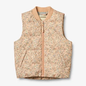 Puffer Waistcoat Andre - pink sand flowers
